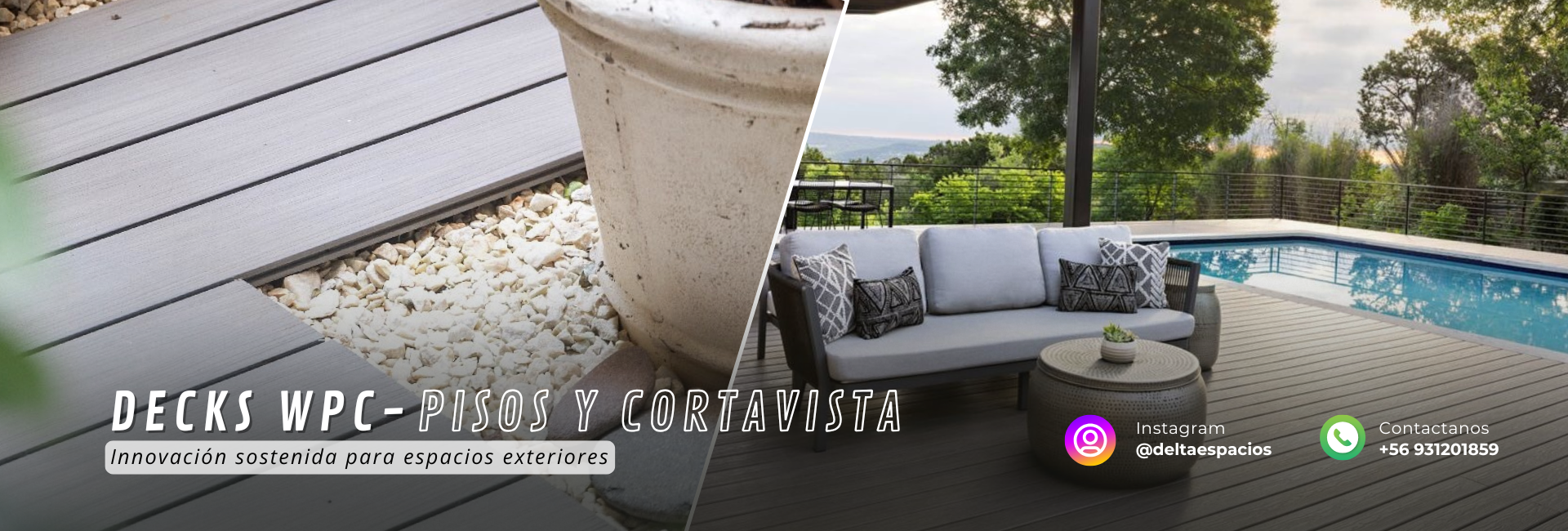 Pisos-y-corta-vistas-wpc-delta-espacios Pisos deck de WPC Delta Espacios, madera tecnológica resistente al sol, la humedad y el desgaste, ideales para terrazas, quinchos y balcones modernos.